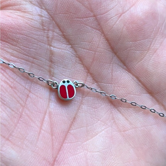 🇮🇹 Silver Children’s Necklace With Red Ladybug - Picture 12 of 16